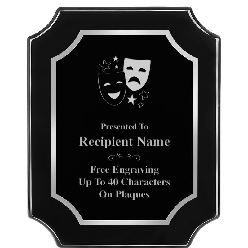 8X10 SCALLOPED EBONY SLV PLQ