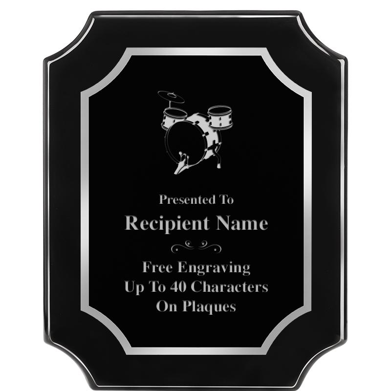 8X10 SCALLOPED EBONY SLV PLQ