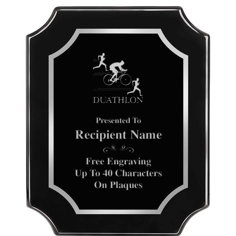 8X10 SCALLOPED EBONY SLV PLQ