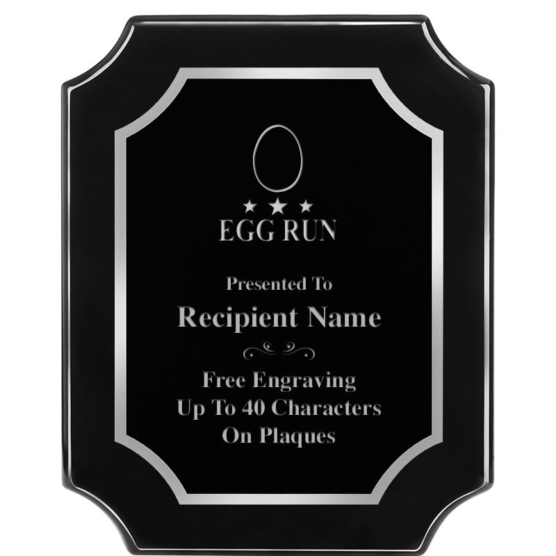 8X10 SCALLOPED EBONY SLV PLQ