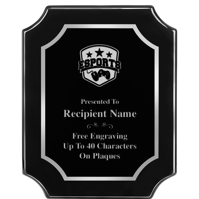 8X10 SCALLOPED EBONY SLV PLQ