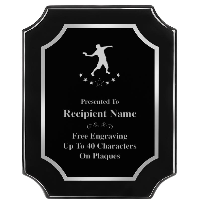 8X10 SCALLOPED EBONY SLV PLQ