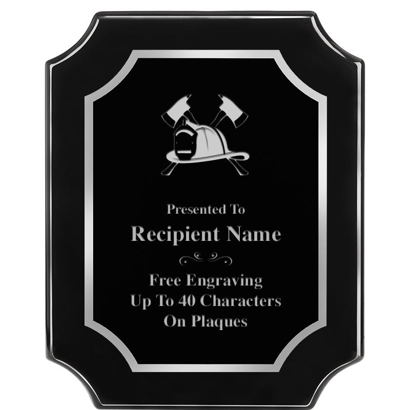 8X10 SCALLOPED EBONY SLV PLQ