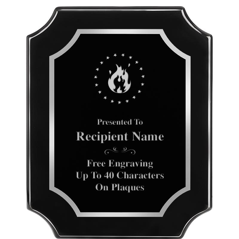 8X10 SCALLOPED EBONY SLV PLQ