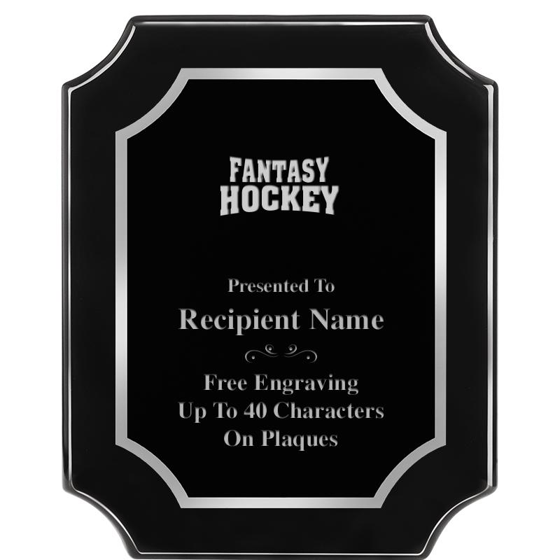 8X10 SCALLOPED EBONY SLV PLQ