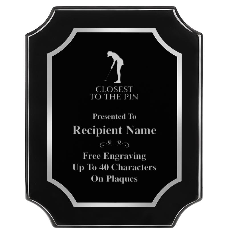 8X10 SCALLOPED EBONY SLV PLQ