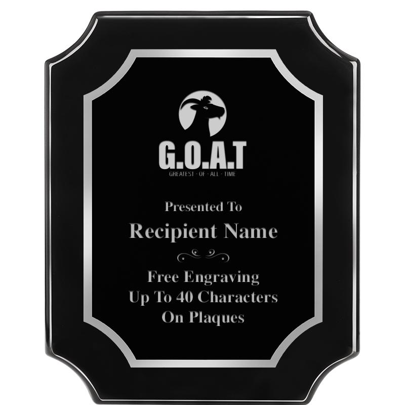 8X10 SCALLOPED EBONY SLV PLQ