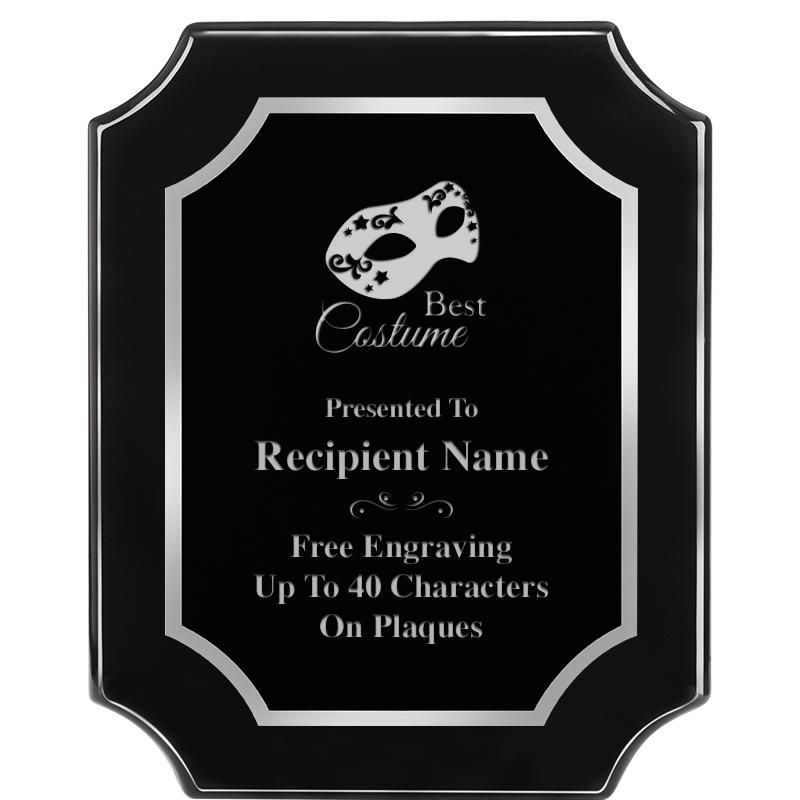 8X10 SCALLOPED EBONY SLV PLQ