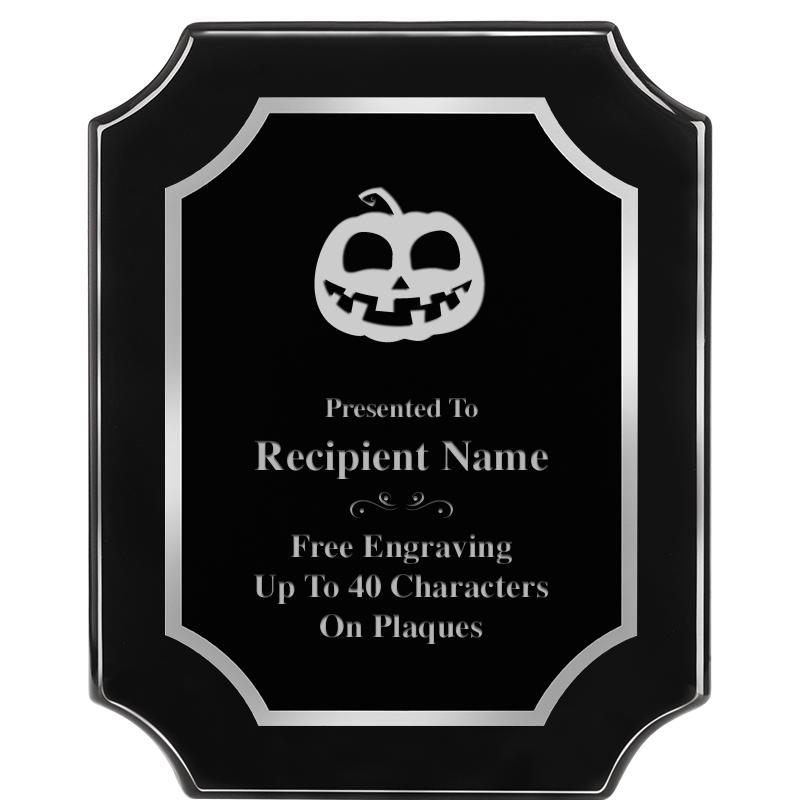 8X10 SCALLOPED EBONY SLV PLQ