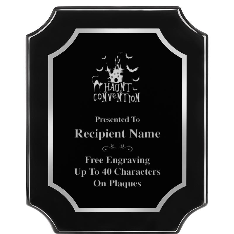 8X10 SCALLOPED EBONY SLV PLQ