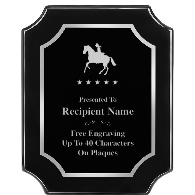 8X10 SCALLOPED EBONY SLV PLQ