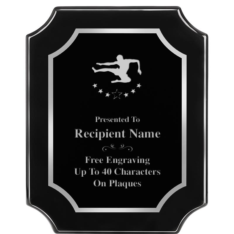 8X10 SCALLOPED EBONY SLV PLQ