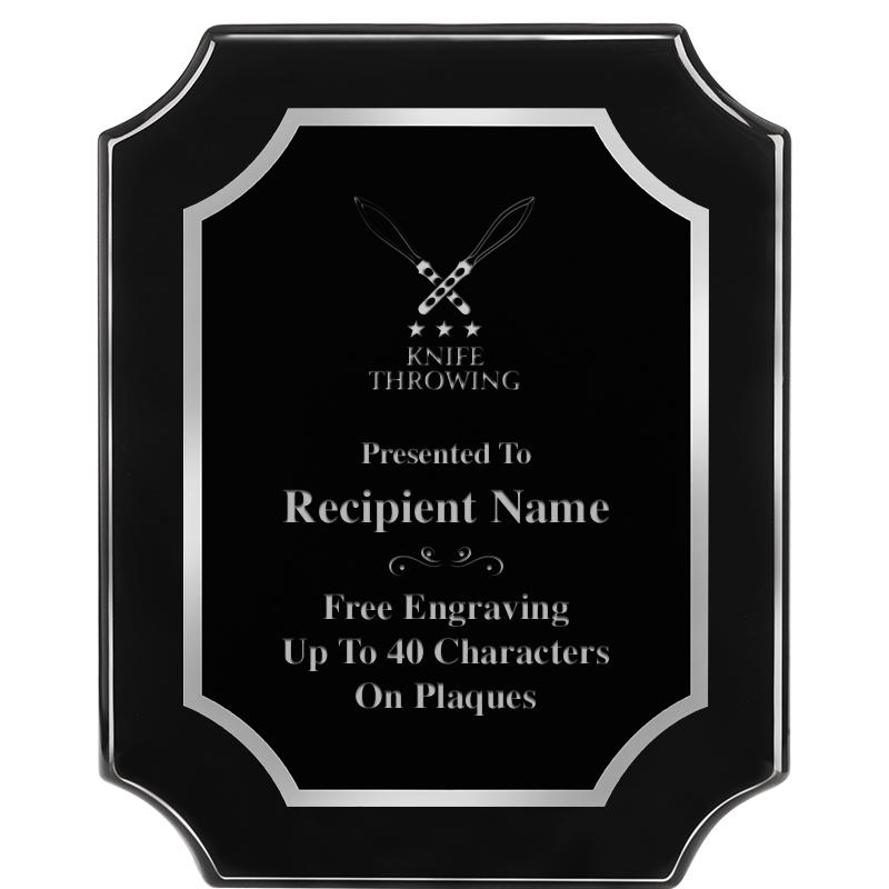 8X10 SCALLOPED EBONY SLV PLQ