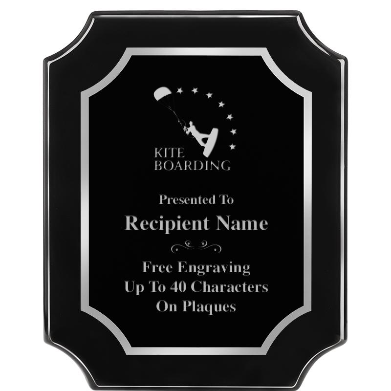 8X10 SCALLOPED EBONY SLV PLQ