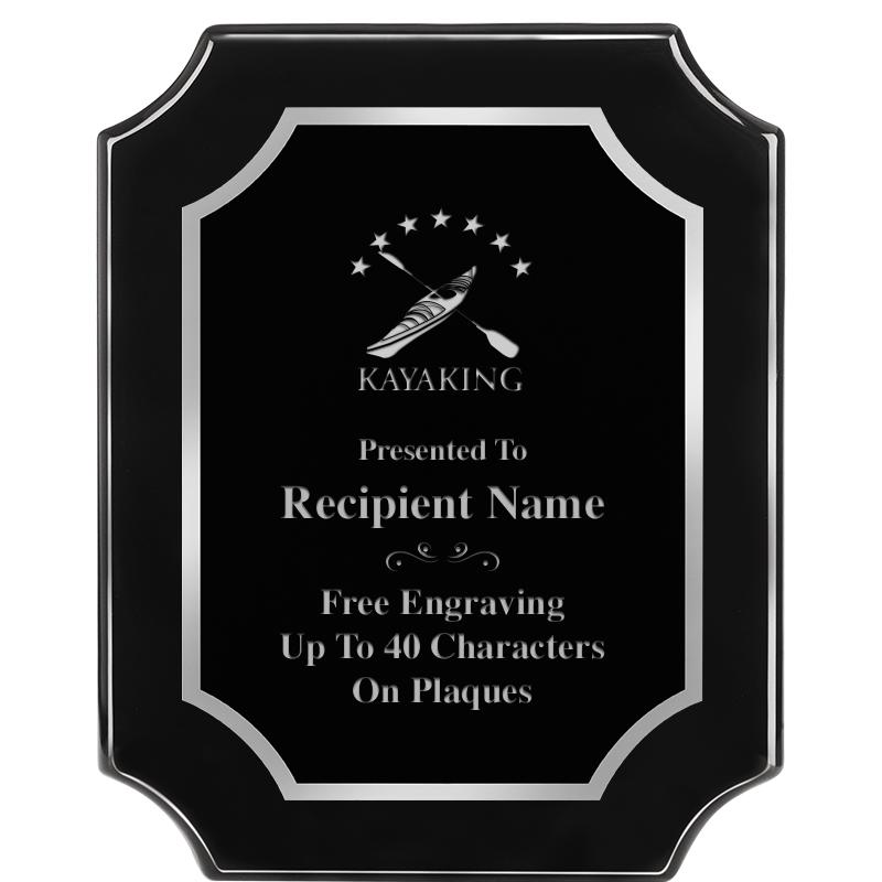 8X10 SCALLOPED EBONY SLV PLQ