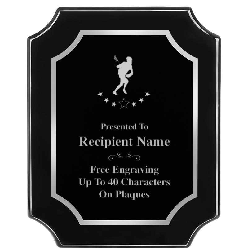 8X10 SCALLOPED EBONY SLV PLQ