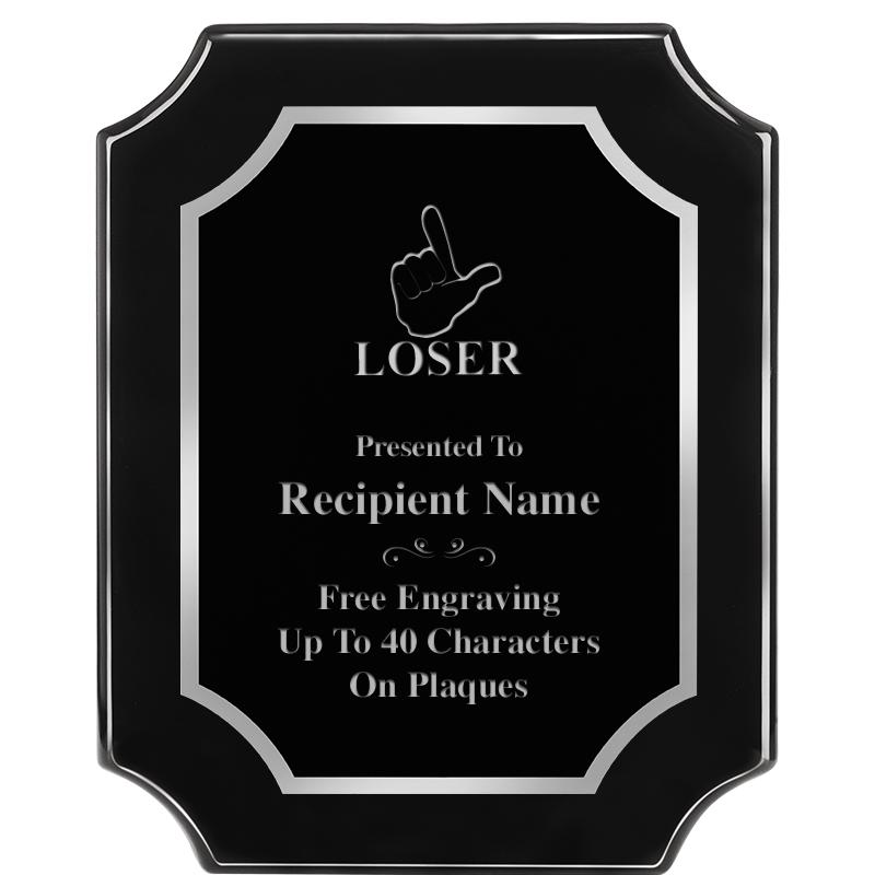 8X10 SCALLOPED EBONY SLV PLQ