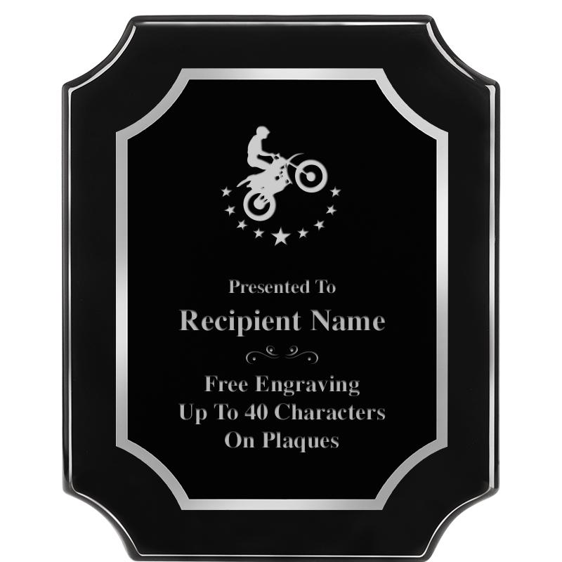 8X10 SCALLOPED EBONY SLV PLQ