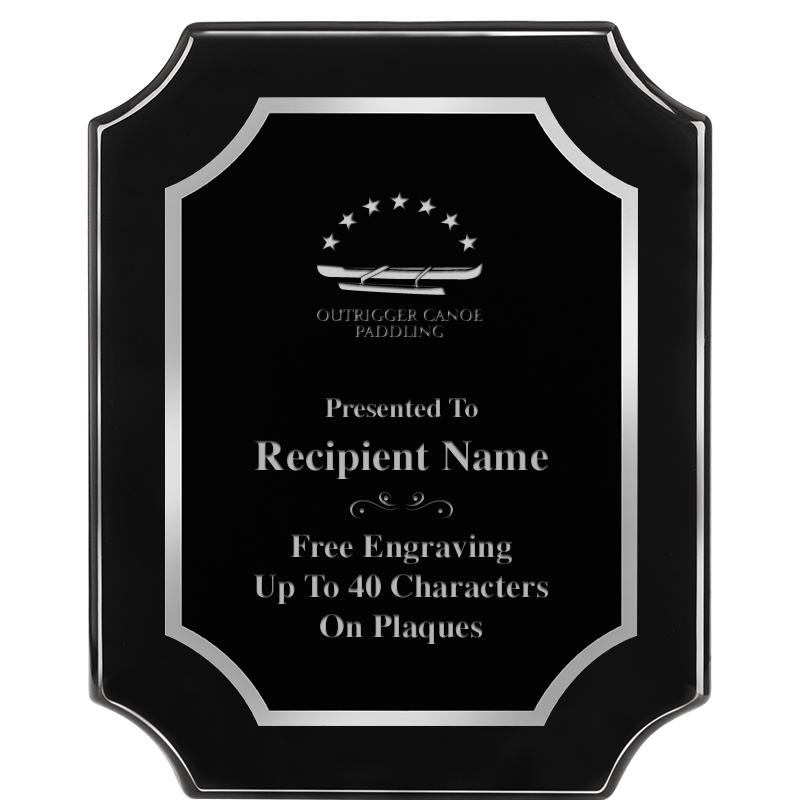 8X10 SCALLOPED EBONY SLV PLQ