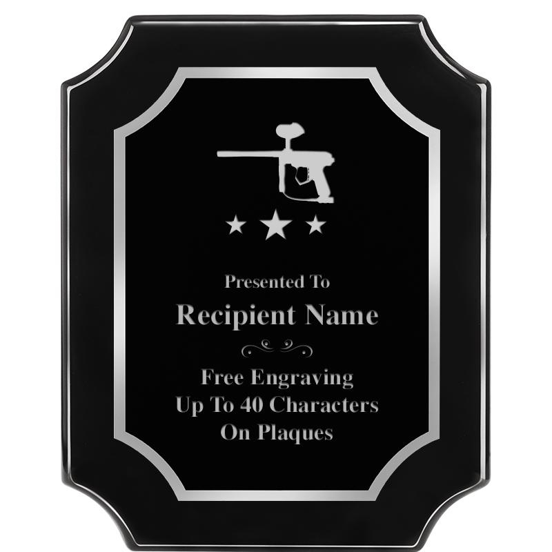 8X10 SCALLOPED EBONY SLV PLQ