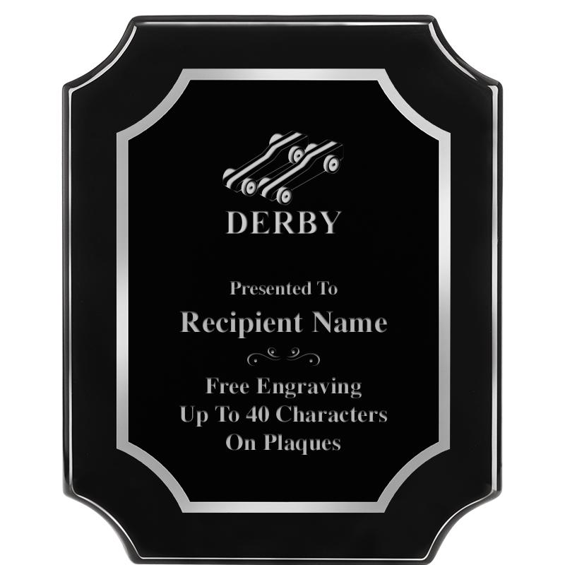 8X10 SCALLOPED EBONY SLV PLQ