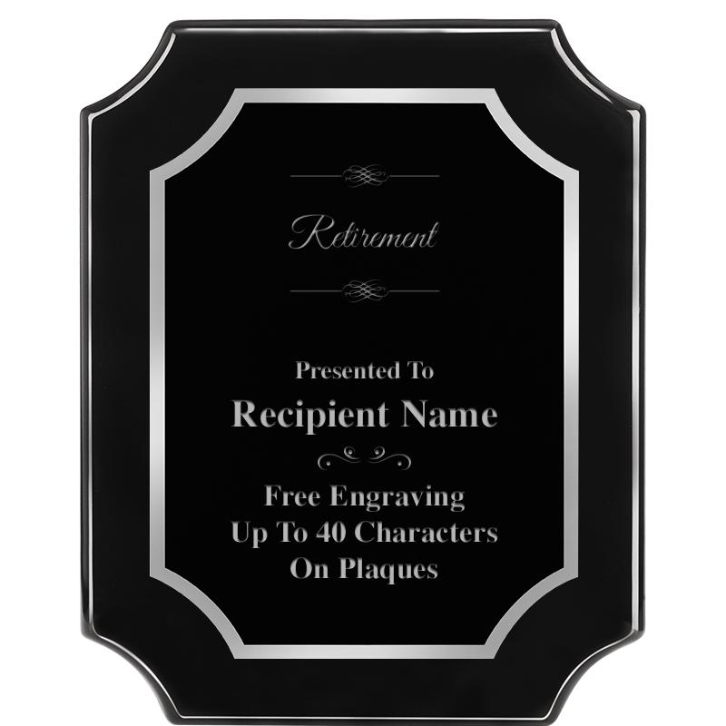 8X10 SCALLOPED EBONY SLV PLQ