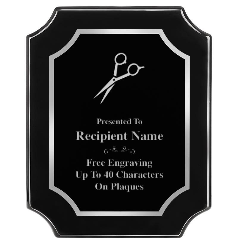 8X10 SCALLOPED EBONY SLV PLQ