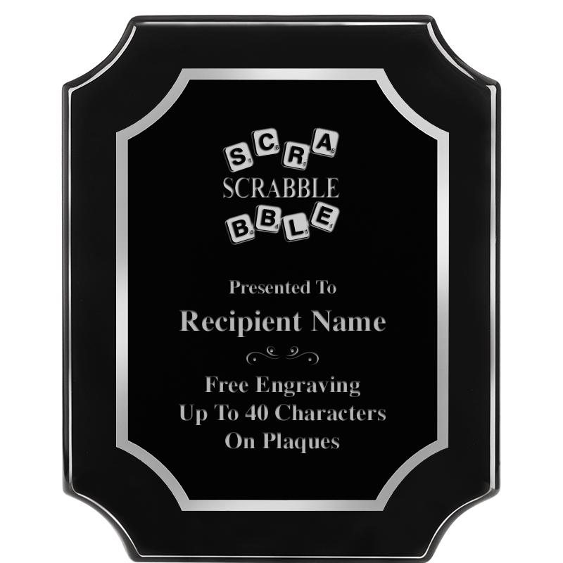 8X10 SCALLOPED EBONY SLV PLQ