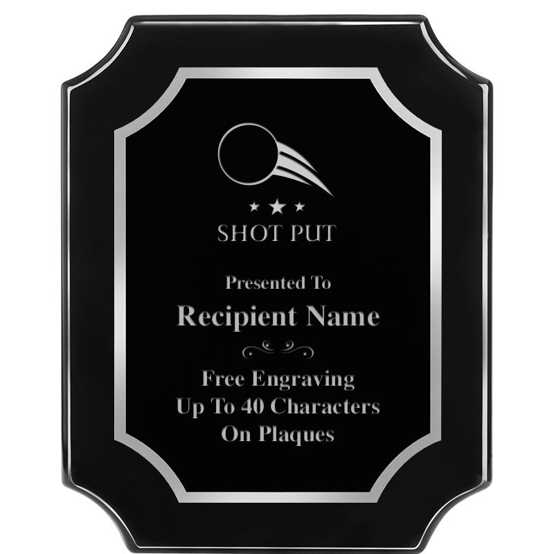 8X10 SCALLOPED EBONY SLV PLQ