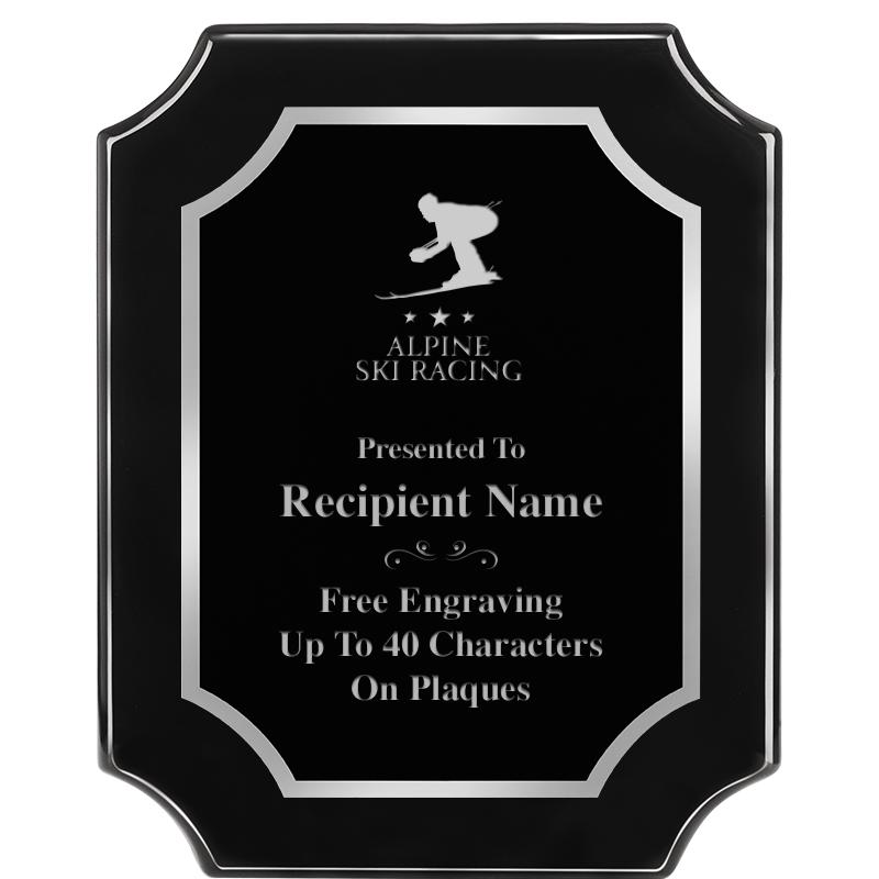 8X10 SCALLOPED EBONY SLV PLQ