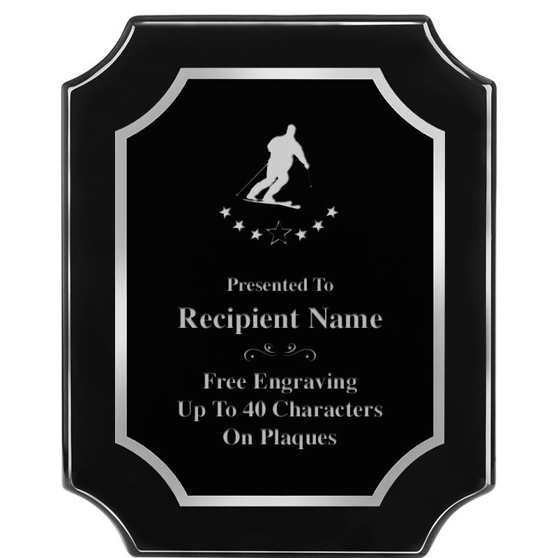 8X10 SCALLOPED EBONY SLV PLQ