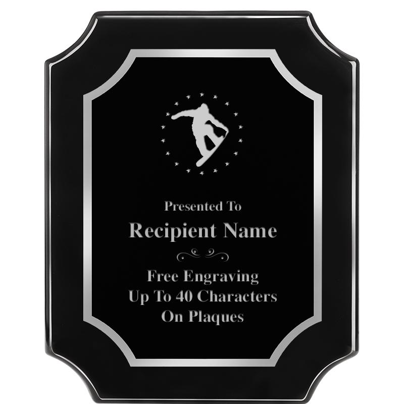 8X10 SCALLOPED EBONY SLV PLQ