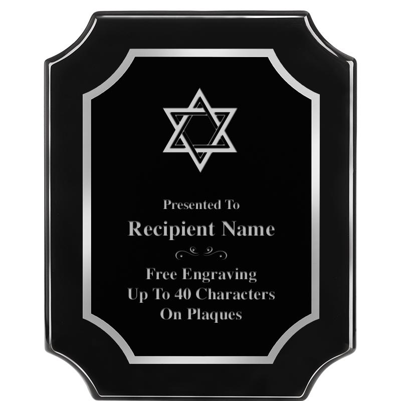 8X10 SCALLOPED EBONY SLV PLQ