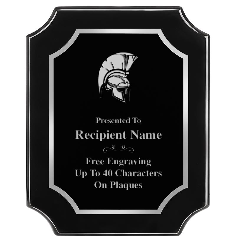 8X10 SCALLOPED EBONY SLV PLQ