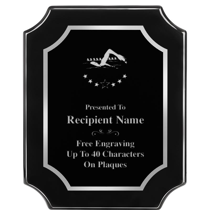 8X10 SCALLOPED EBONY SLV PLQ