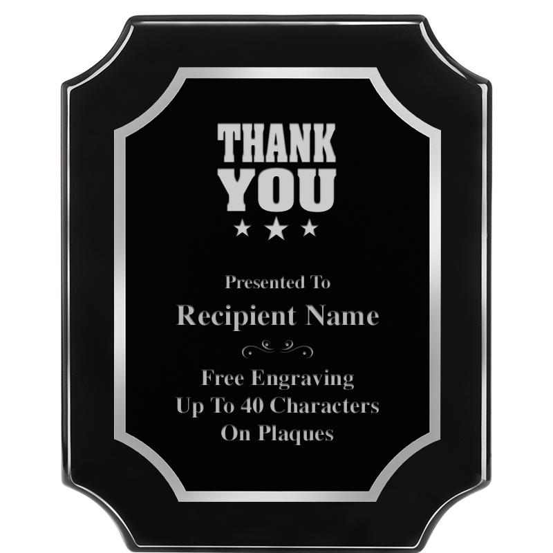 8X10 SCALLOPED EBONY SLV PLQ