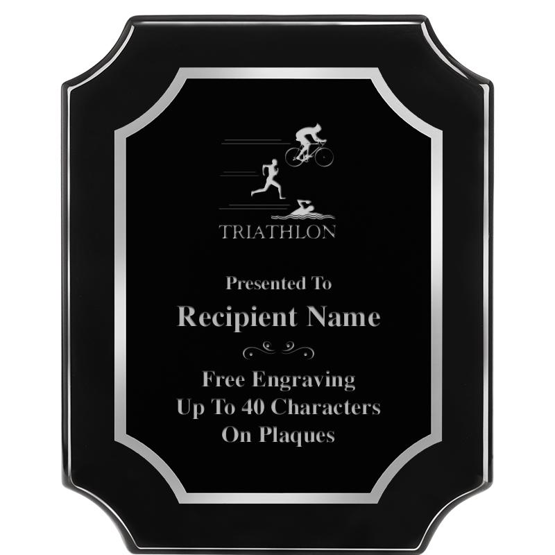 8X10 SCALLOPED EBONY SLV PLQ