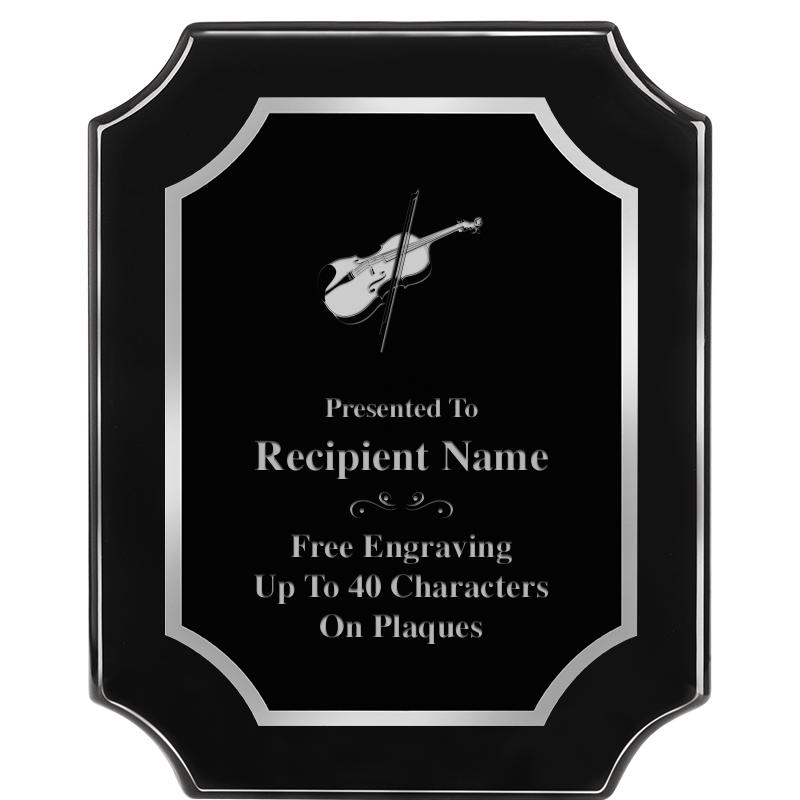 8X10 SCALLOPED EBONY SLV PLQ