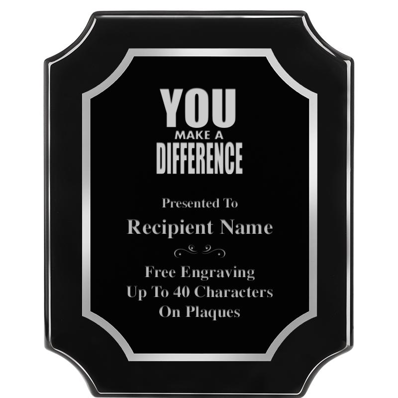 8X10 SCALLOPED EBONY SLV PLQ