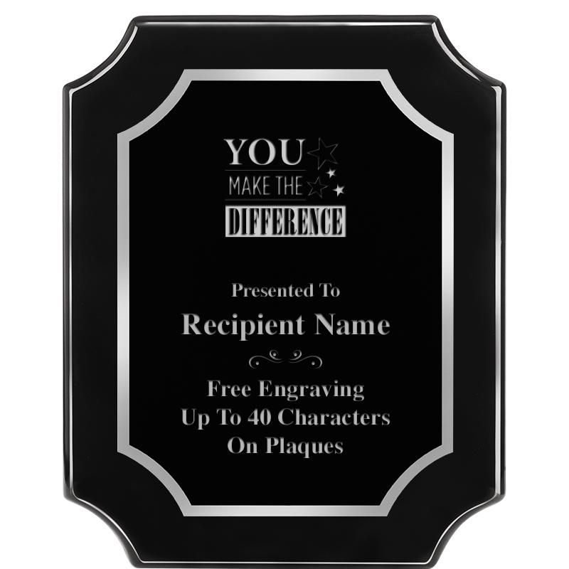 8X10 SCALLOPED EBONY SLV PLQ