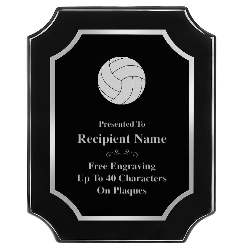 8X10 SCALLOPED EBONY SLV PLQ