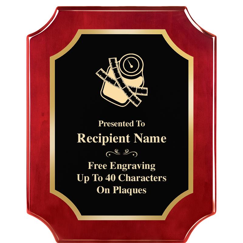 8"X10"SCALLOPED ROSEWOOD PLQ