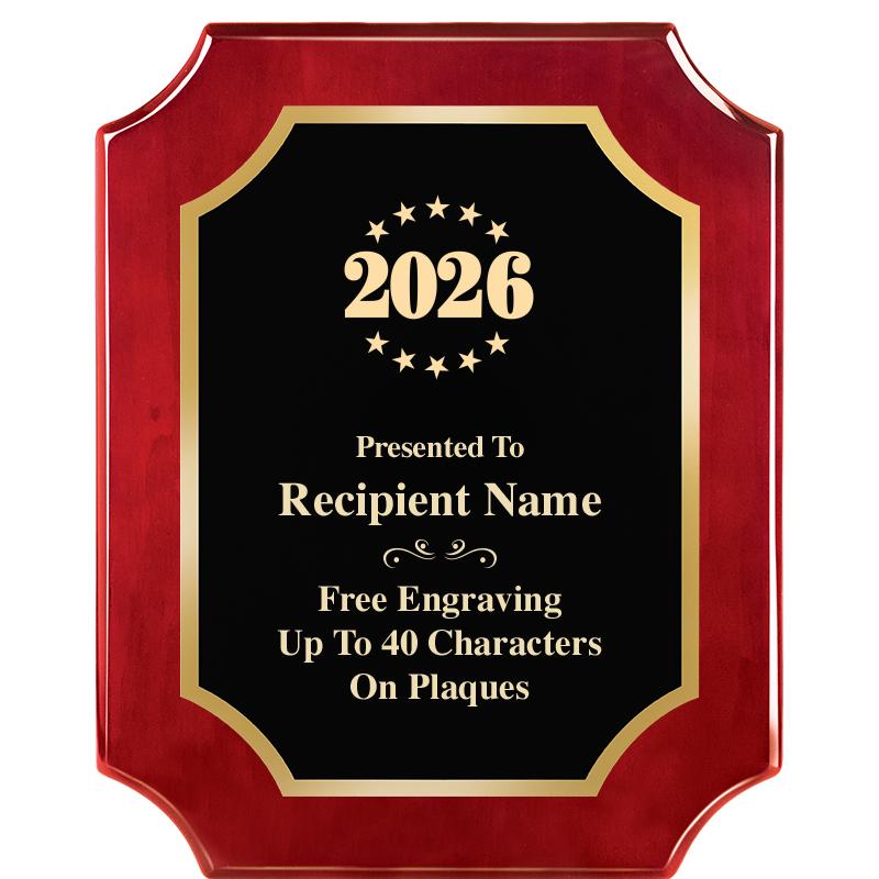 8"X10"SCALLOPED ROSEWOOD PLQ