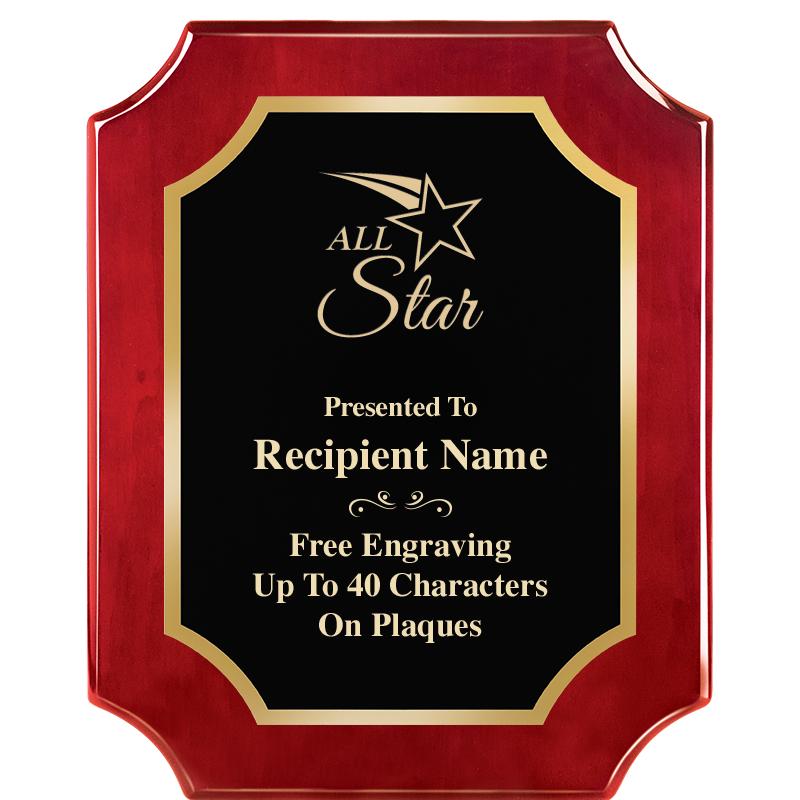 8"X10"SCALLOPED ROSEWOOD PLQ