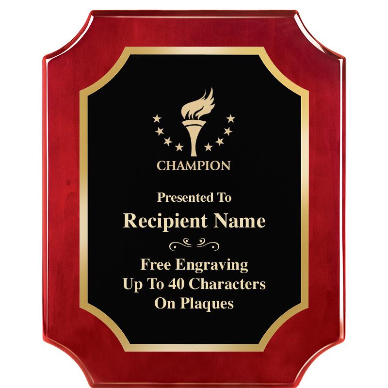 8"X10"SCALLOPED ROSEWOOD PLQ