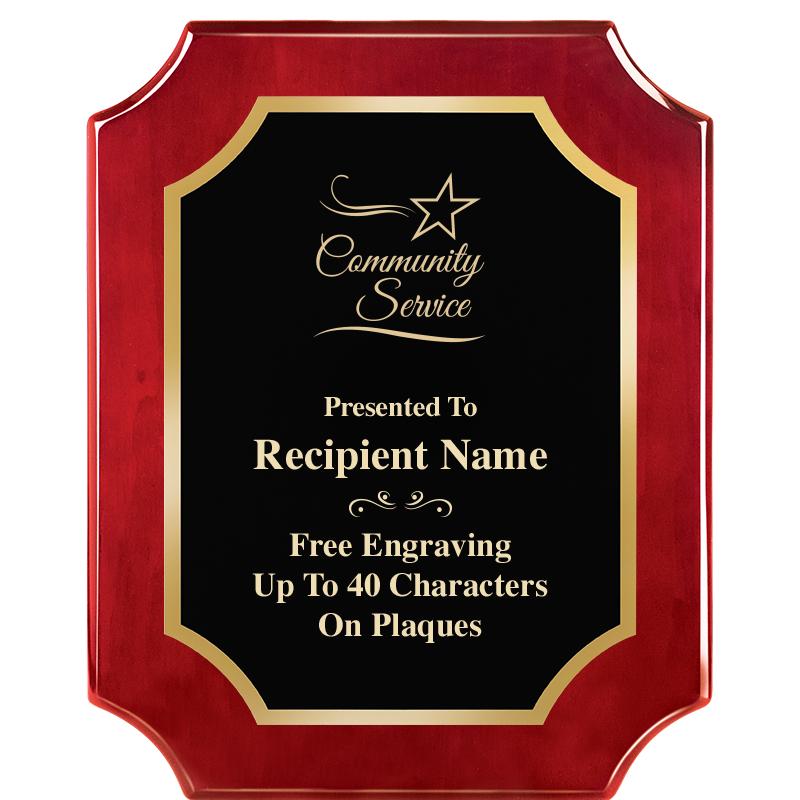 8"X10"SCALLOPED ROSEWOOD PLQ