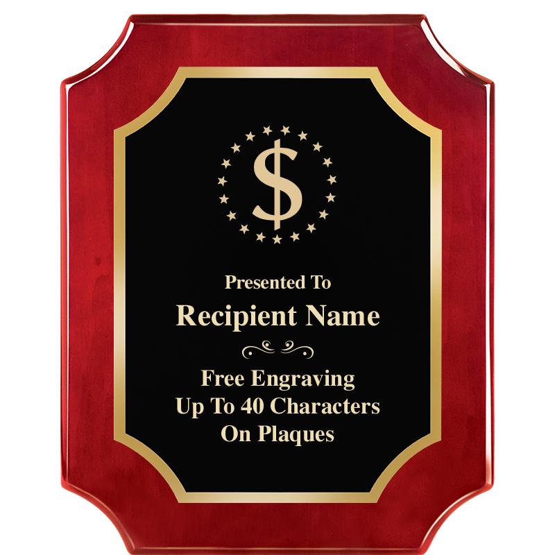 8"X10"SCALLOPED ROSEWOOD PLQ