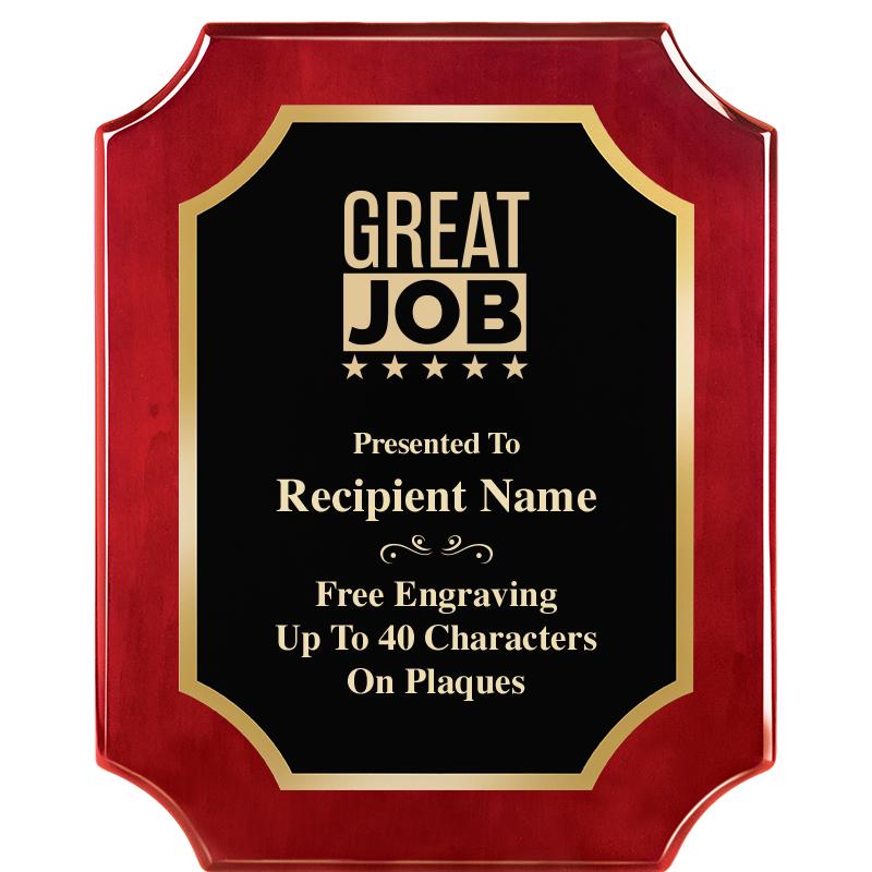 8"X10"SCALLOPED ROSEWOOD PLQ