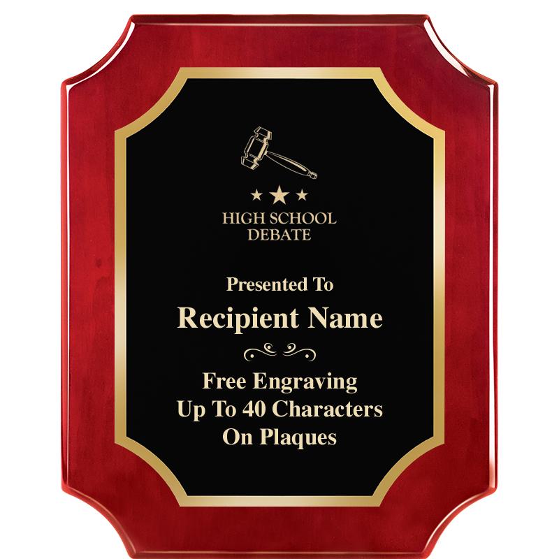 8"X10"SCALLOPED ROSEWOOD PLQ