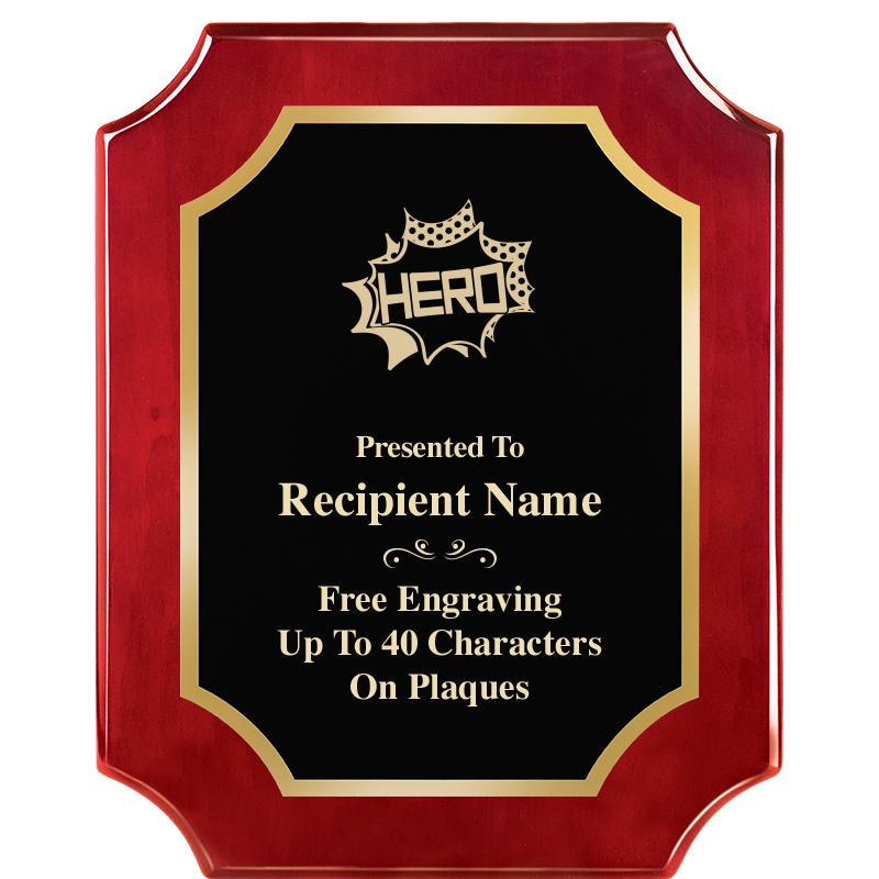 8"X10"SCALLOPED ROSEWOOD PLQ